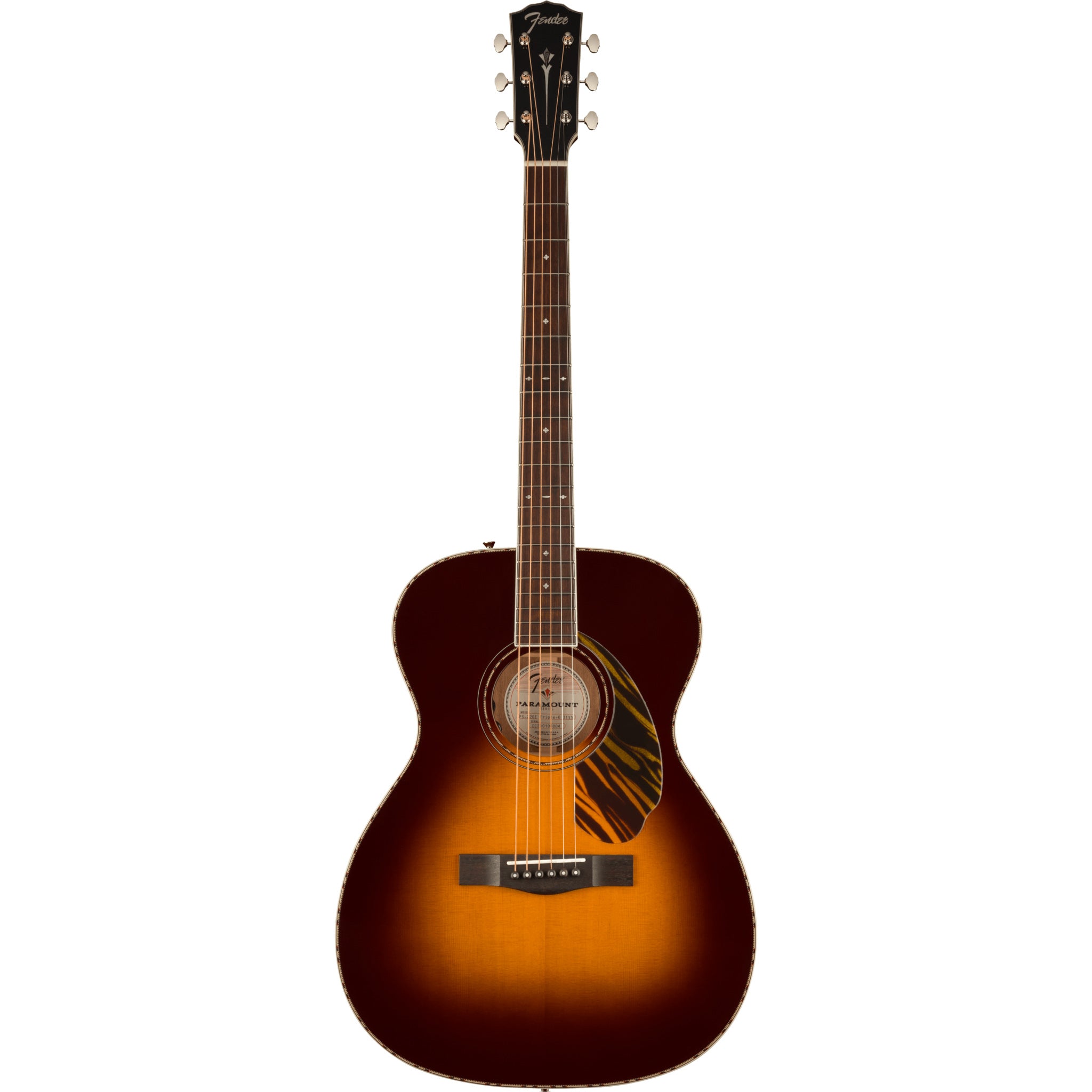 Fender PO-220E Orchestra Acoustic (Ovangkol Fingerboard, 3-Tone Vintage Sunburst, w/ Hardcase)