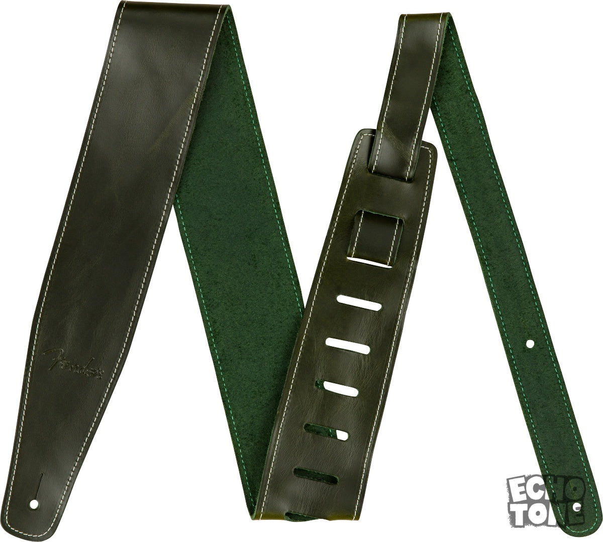 Fender Broken-In Leather Guitar Strap (Green, 2.5")