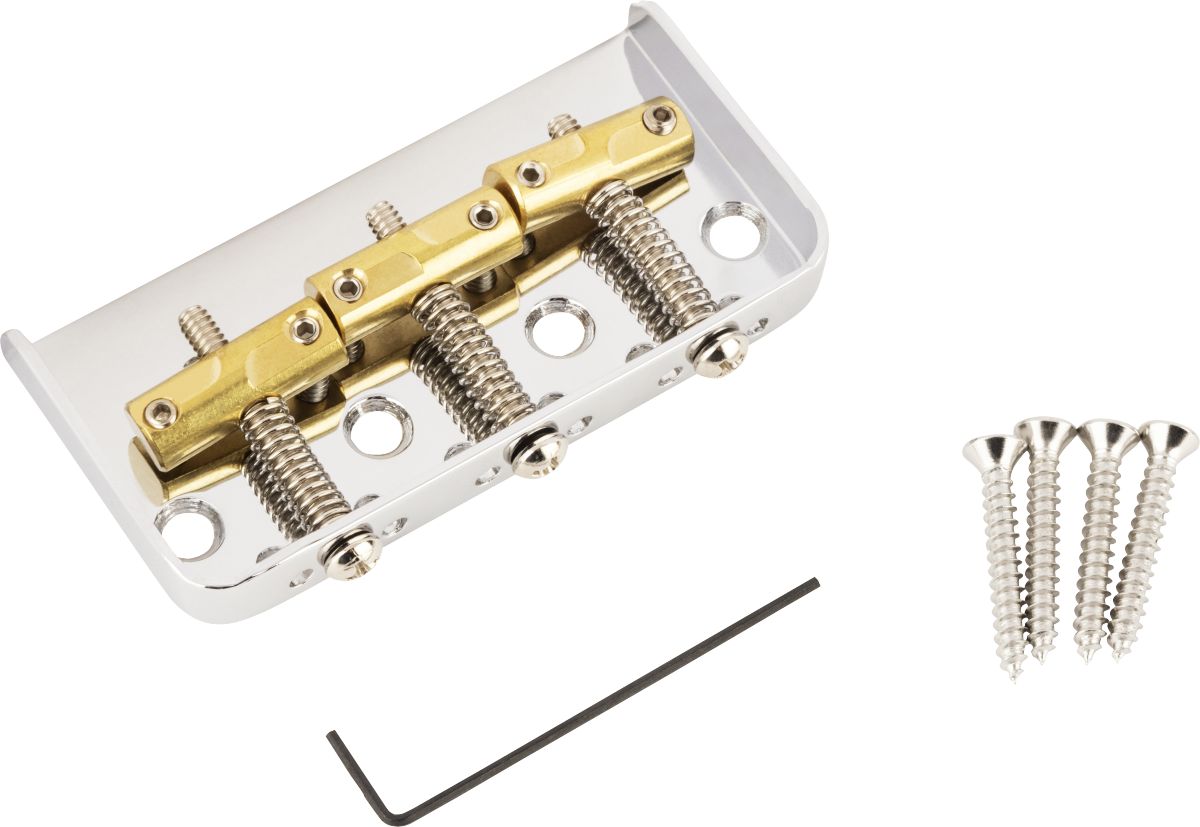 Fender 3-Saddle Custom "Cut-Off" Vintage-Style Tele Bridge with Compensated Brass Saddles