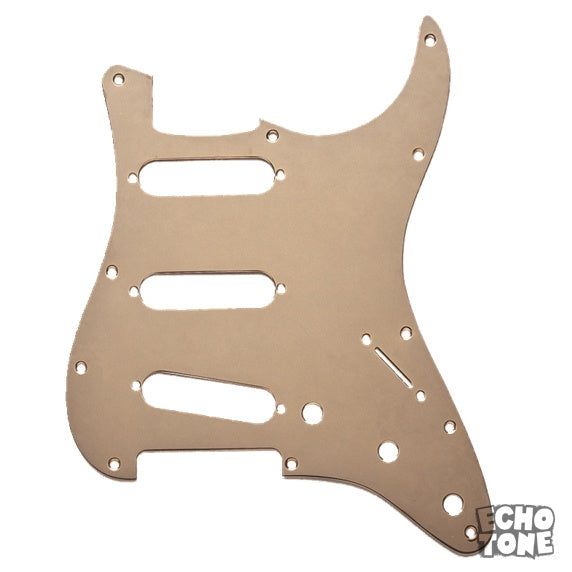Fender Stratocaster Pickguard (S/S/S, 11-Hole Mount, Gold Anodized Aluminum, 1-Ply)