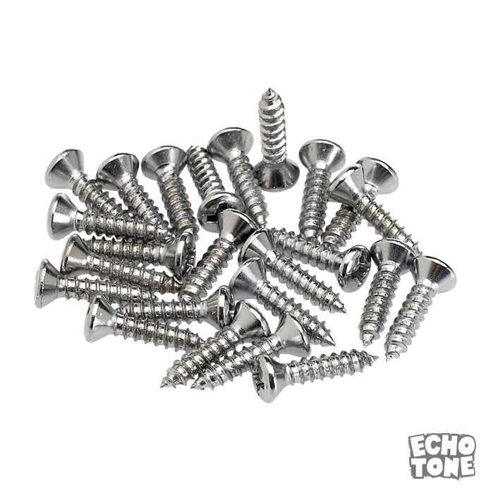 Fender Pickguard/ Control Plate Mounting Screws (24, Chrome)