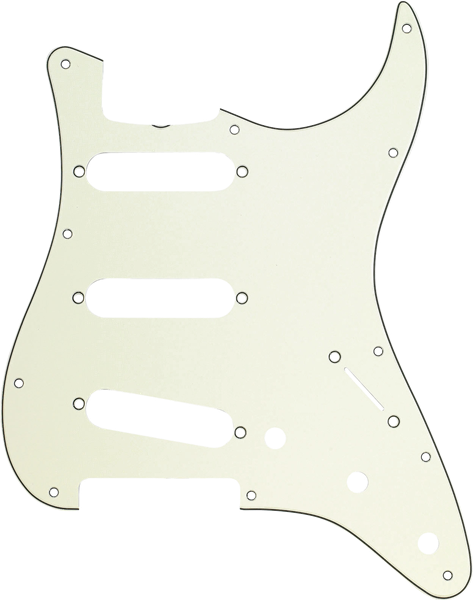 Fender Pickguard, Stratocaster S/S/S, 11-Hole Vintage Mount (with Truss Rod Notch), Mint Green, 3-Ply