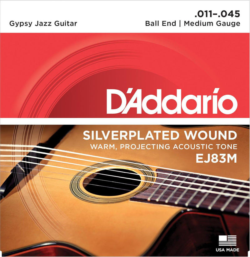 D'Addario Gypsy Jazz Silver Wound Acoustic Guitar Strings (Medium)