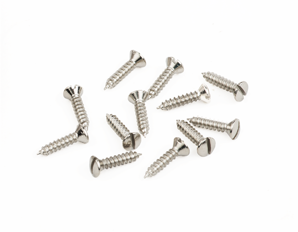 Fender American Vintage '52 Telecaster Pickguard/Control Plate Screws, 4 x 1/2" Slotted, Nickel (12)
