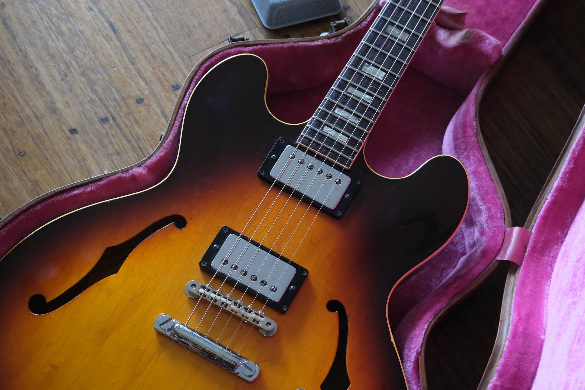 1965 Gibson ES-335TD (Wide Nut, Sunburst, Stoptail Conversion, Lifton 'Brown' Case, Case Candy)