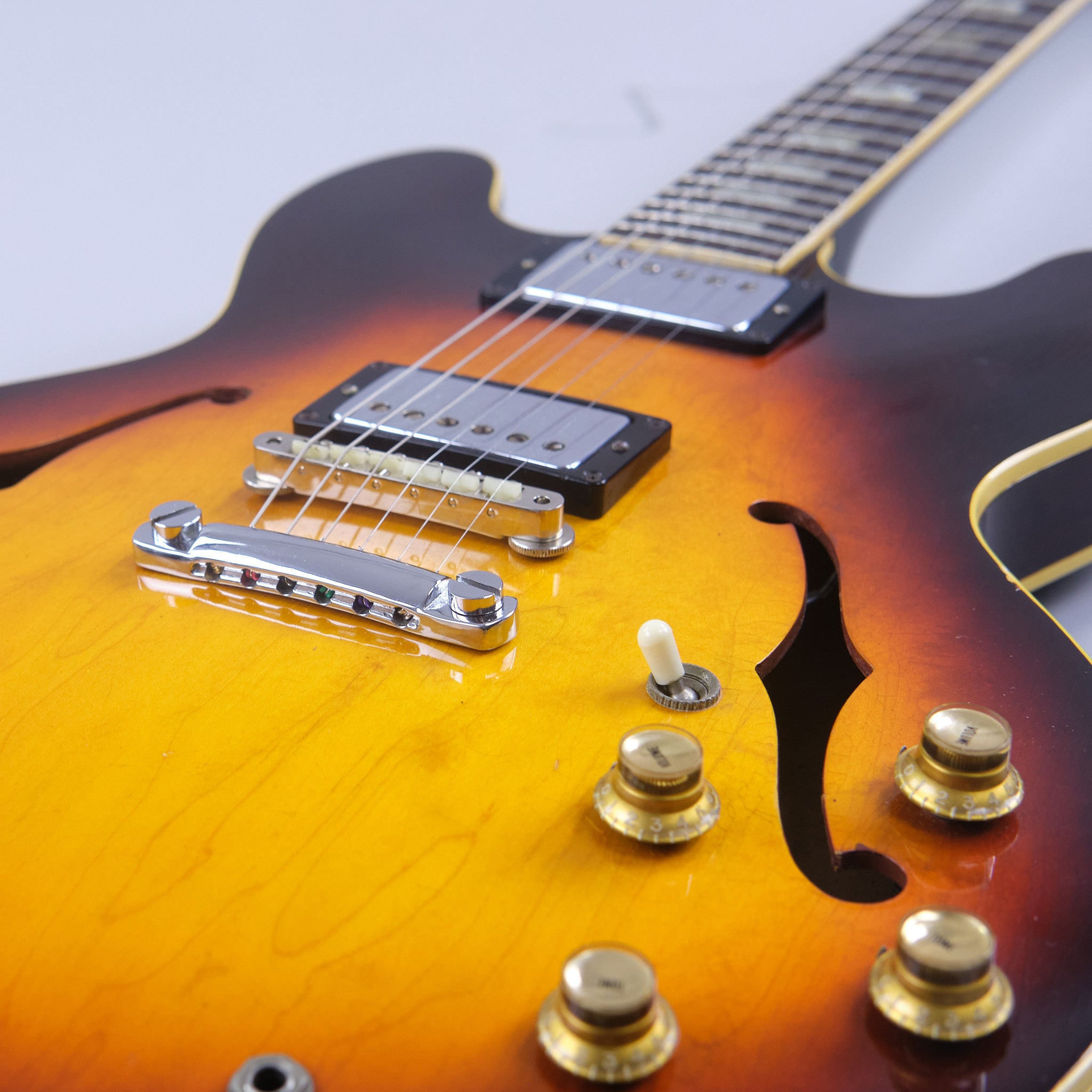 1965 Gibson ES-335TD (Wide Nut, Sunburst, Stoptail Conversion, Lifton 'Brown' Case, Case Candy)