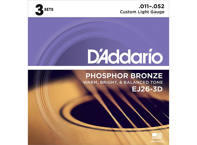 D'Addario EJ Phosphor Bronze Acoustic Guitar Strings - 3 Pack