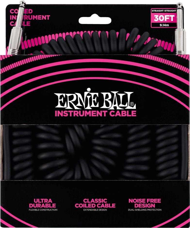 Ernie Ball 30' (10m) Coiled Instrument  Cable