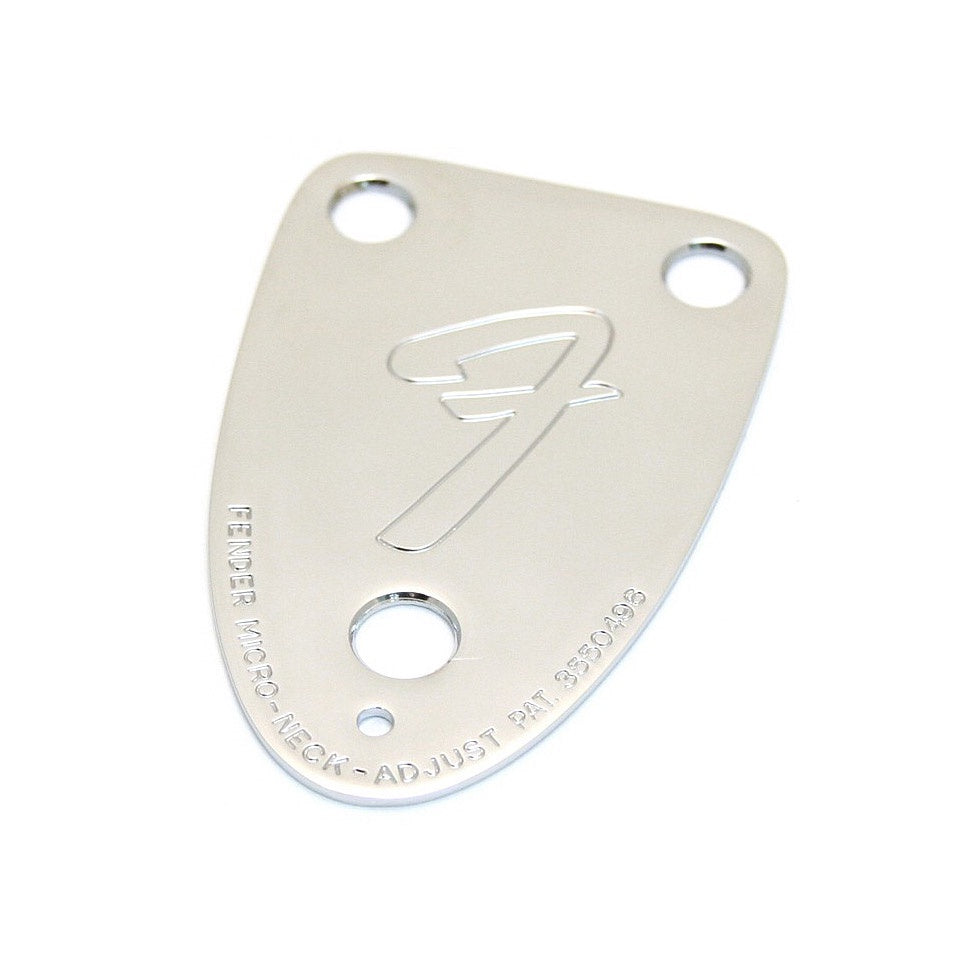 Fender '70s Vintage-Style 3-Bolt "F" Stamped Guitar Neck Plate (Chrome)