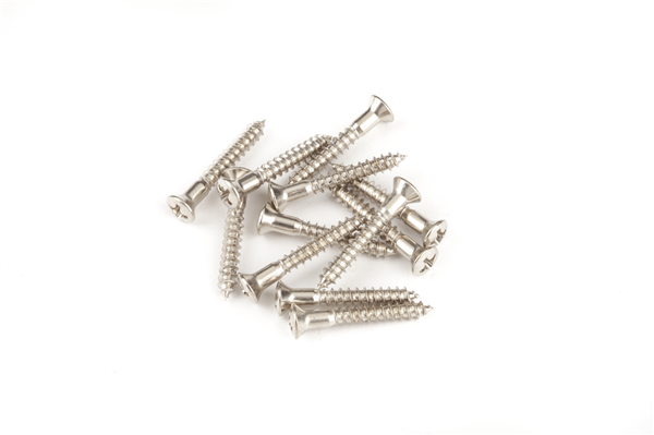 Fender Pure Vintage Strap Button Mounting Screws (Nickel, 12)