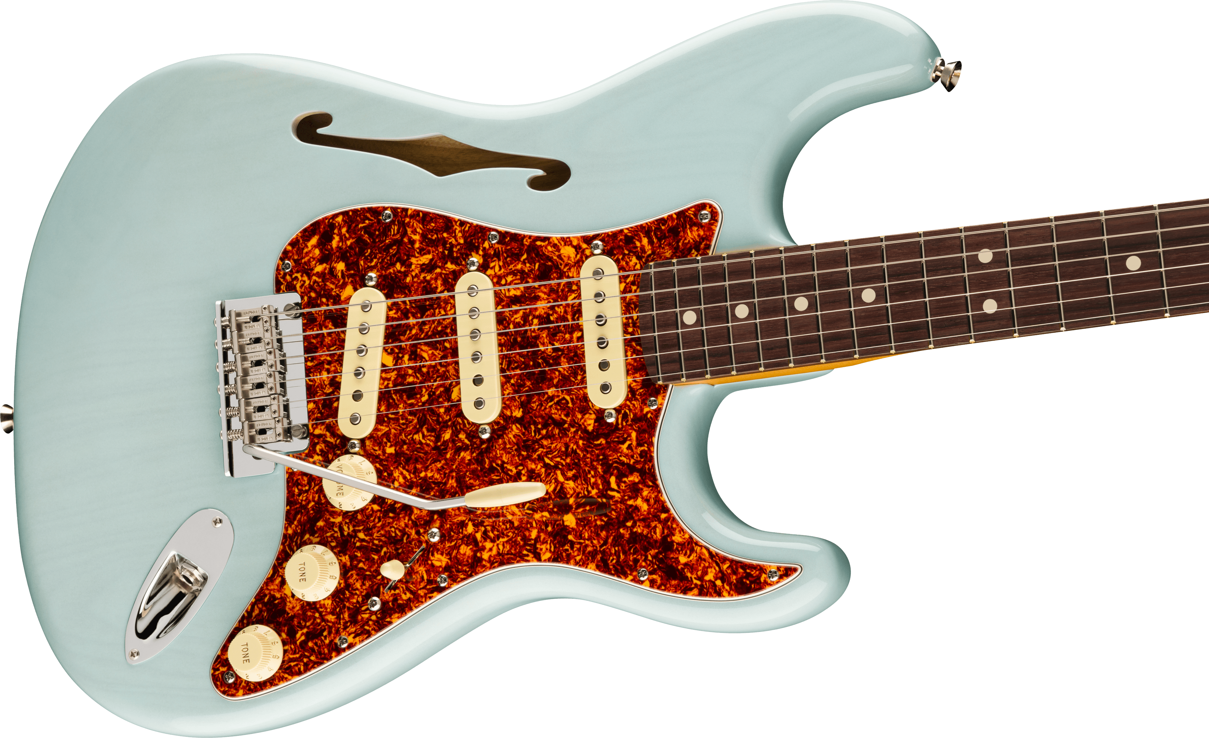 Fender FSR American Professional ll Stratocaster Thinline (Rosewood Fingerboard, Transparent Daphne Blue)