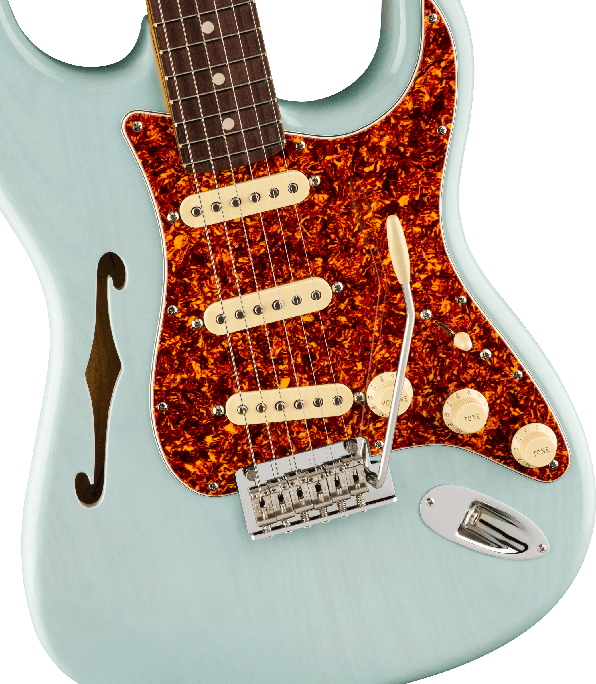 Fender FSR American Professional ll Stratocaster Thinline (Rosewood Fingerboard, Transparent Daphne Blue)