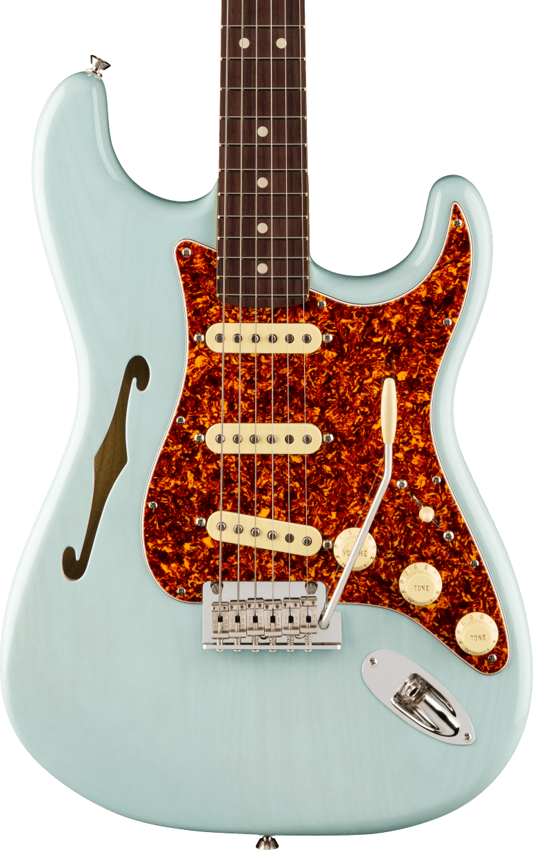 Fender FSR American Professional ll Stratocaster Thinline (Rosewood Fingerboard, Transparent Daphne Blue)