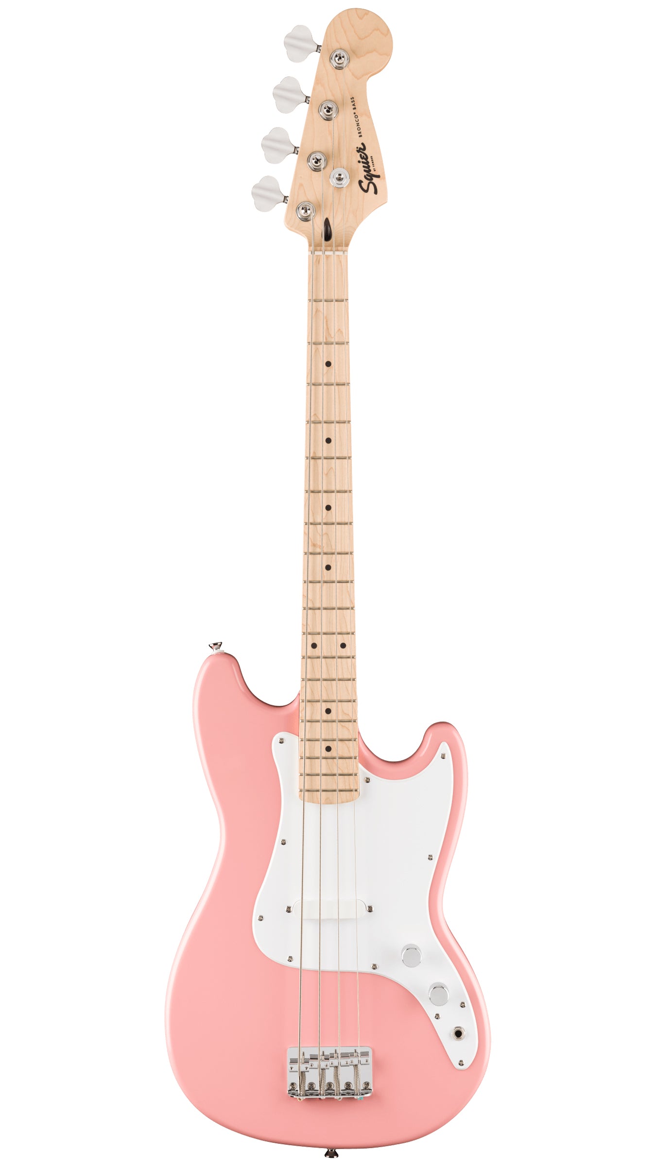 Squier FSR Sonic Bronco Bass (Maple Fingerboard, White Pickguard, Shell Pink)