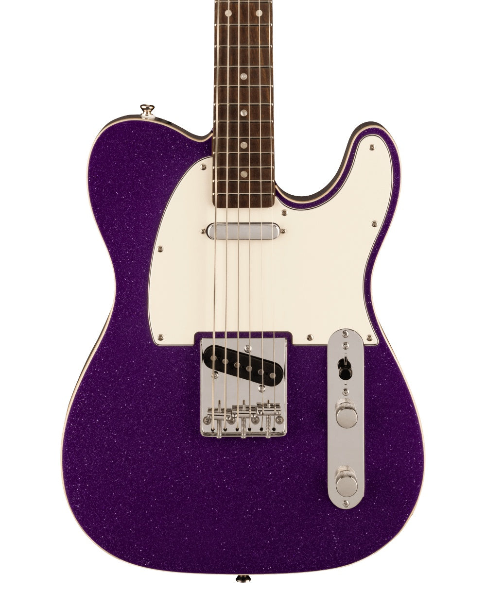 Squier Classic Vibe Baritone Custom Telecaster (Laurel Fingerboard, Parchment Pickguard, Purple Sparkle)