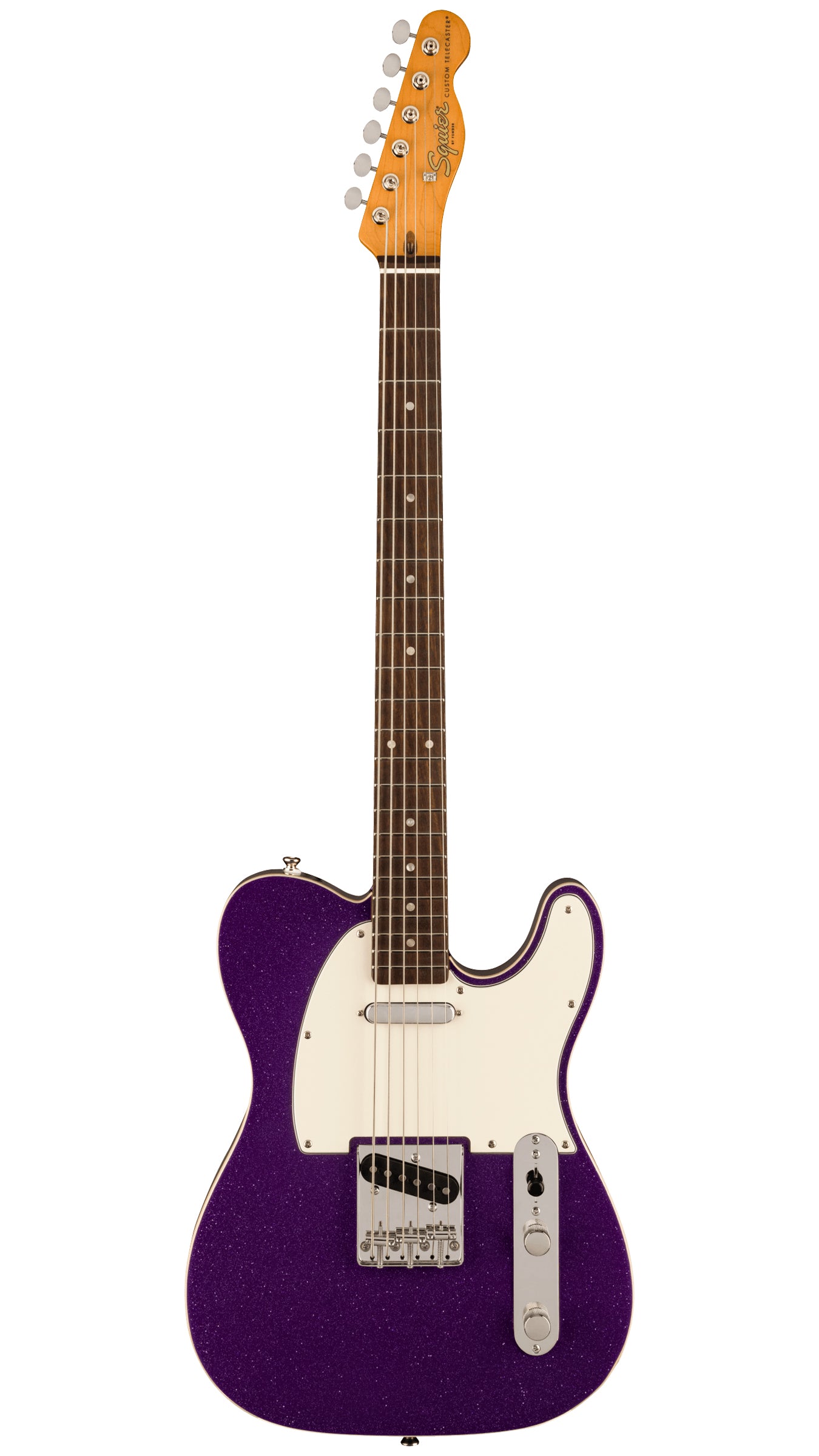 Squier Classic Vibe Baritone Custom Telecaster (Laurel Fingerboard, Parchment Pickguard, Purple Sparkle)