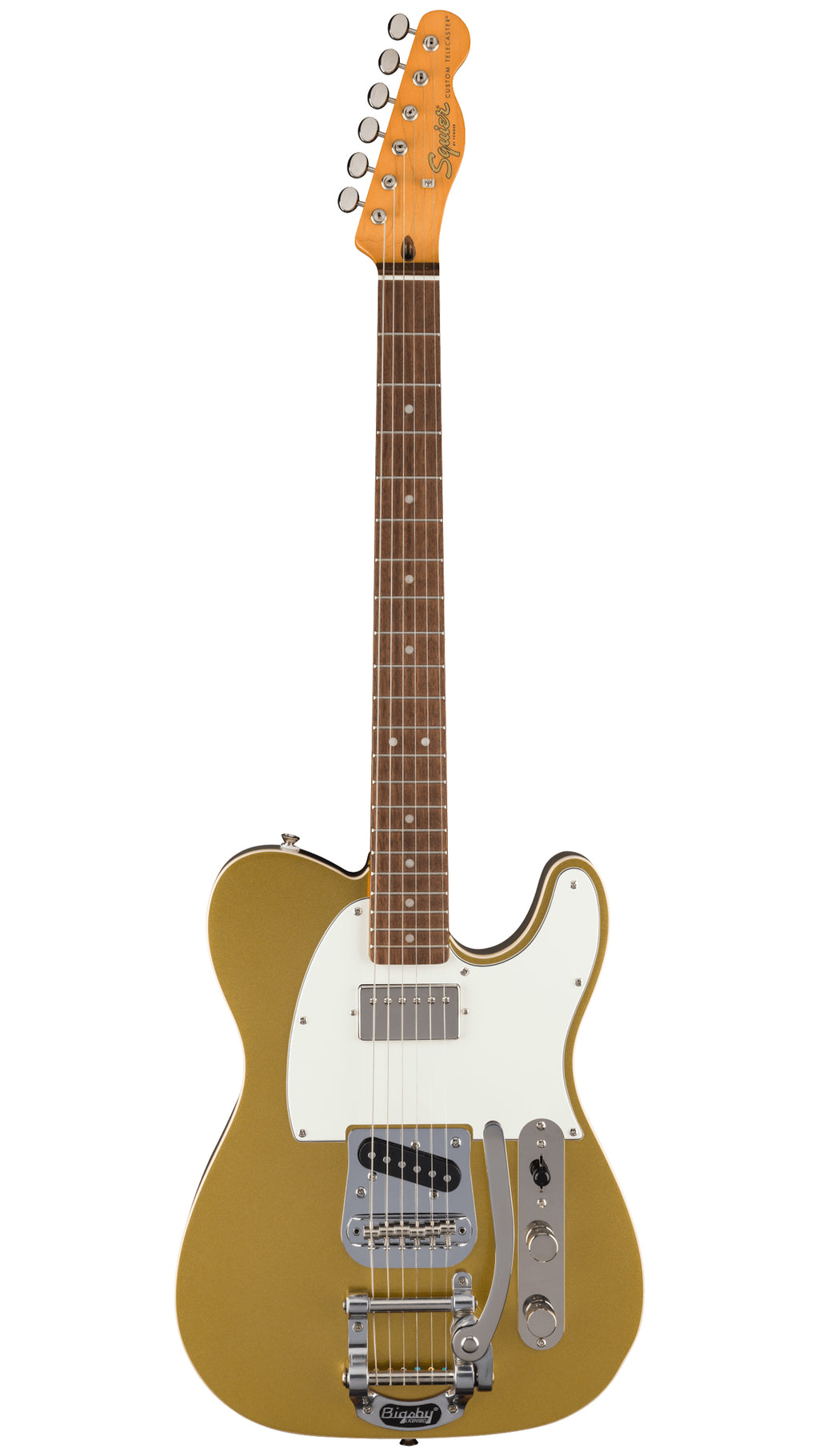 Squier Classic Vibe Custom Telecaster SH with Bigsby (Parchment Pickguard, Aztec Gold)