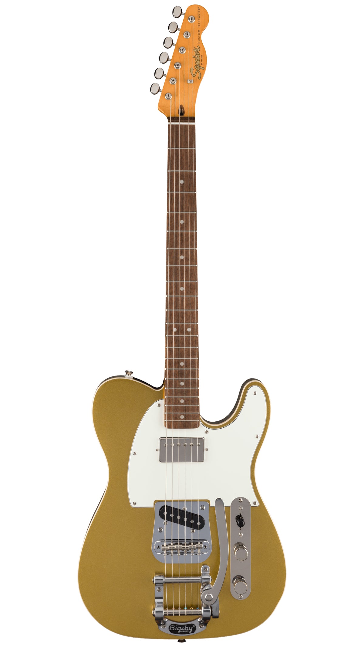Squier Classic Vibe Custom Telecaster SH with Bigsby (Parchment Pickguard, Aztec Gold)