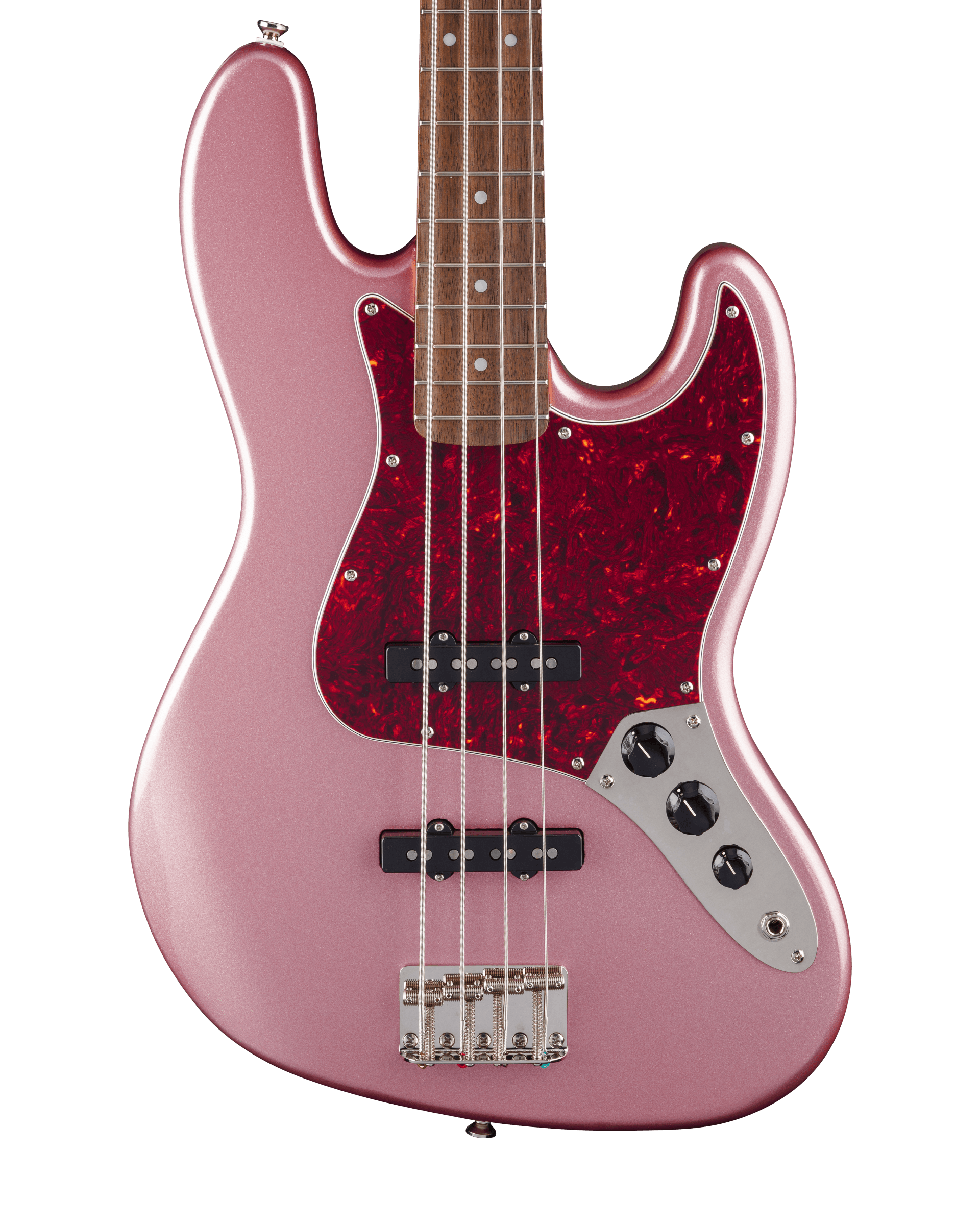 Squier Classic Vibe 60s Jazz Bass (Laurel Fingerboard, Tortoishell Pickguard, Matching Headstock, Burgundy Mist)