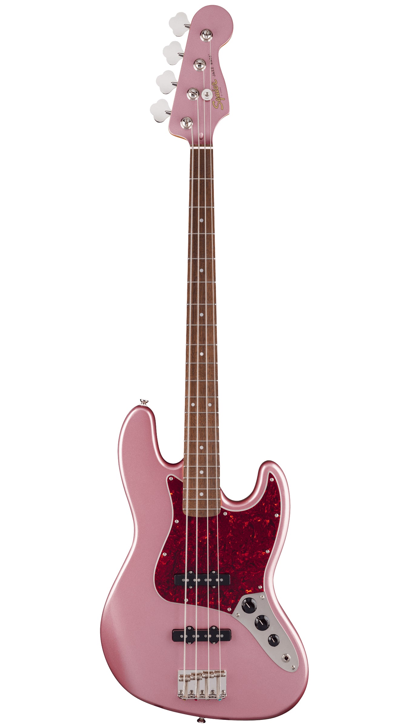 Squier Classic Vibe 60s Jazz Bass (Laurel Fingerboard, Tortoishell Pickguard, Matching Headstock, Burgundy Mist)