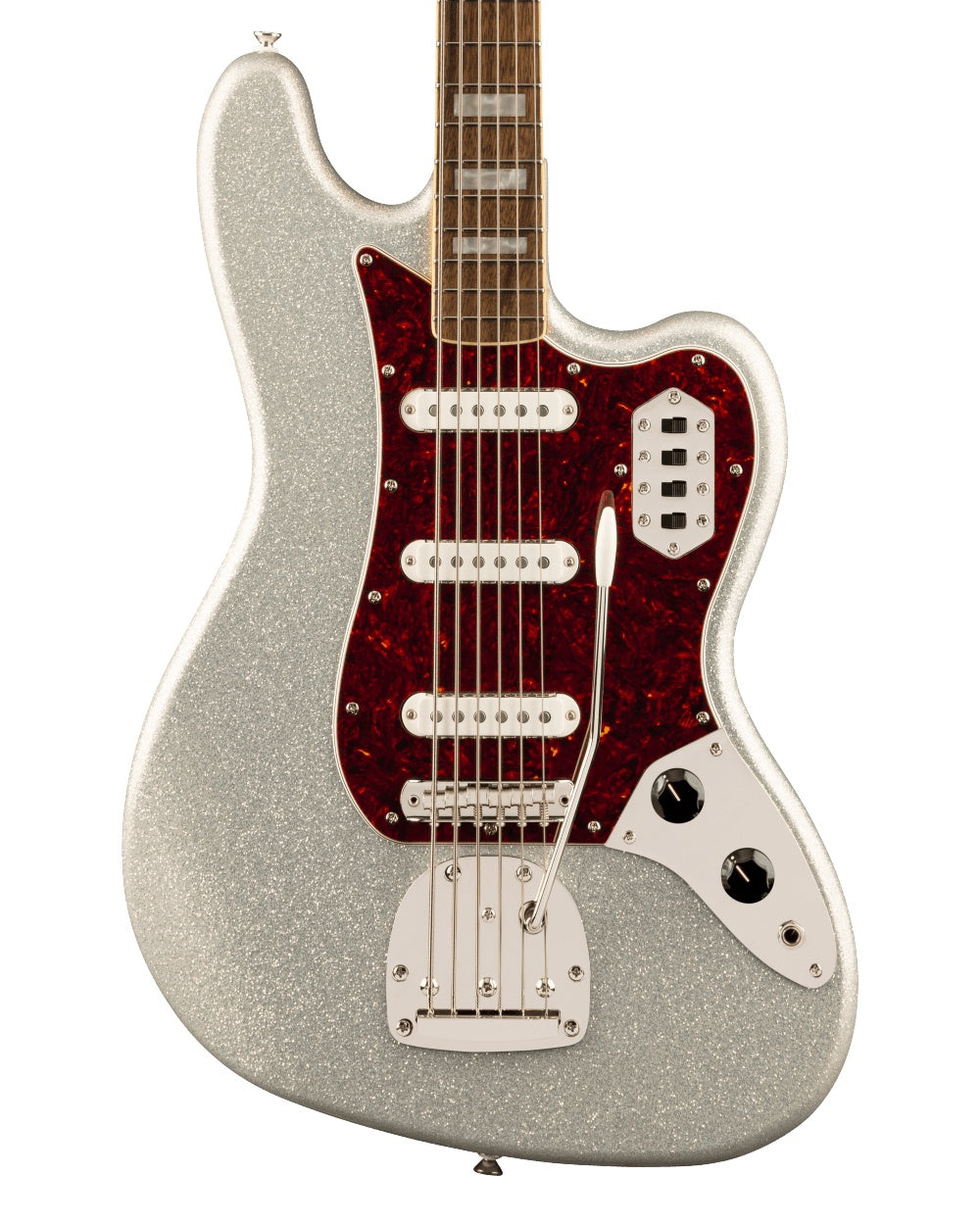 Squier FSR Classic Vibe Bass VI (Laurel Fingerboard, Tortoiseshell Pickguard, Matching Headstock, Silver Sparkle)