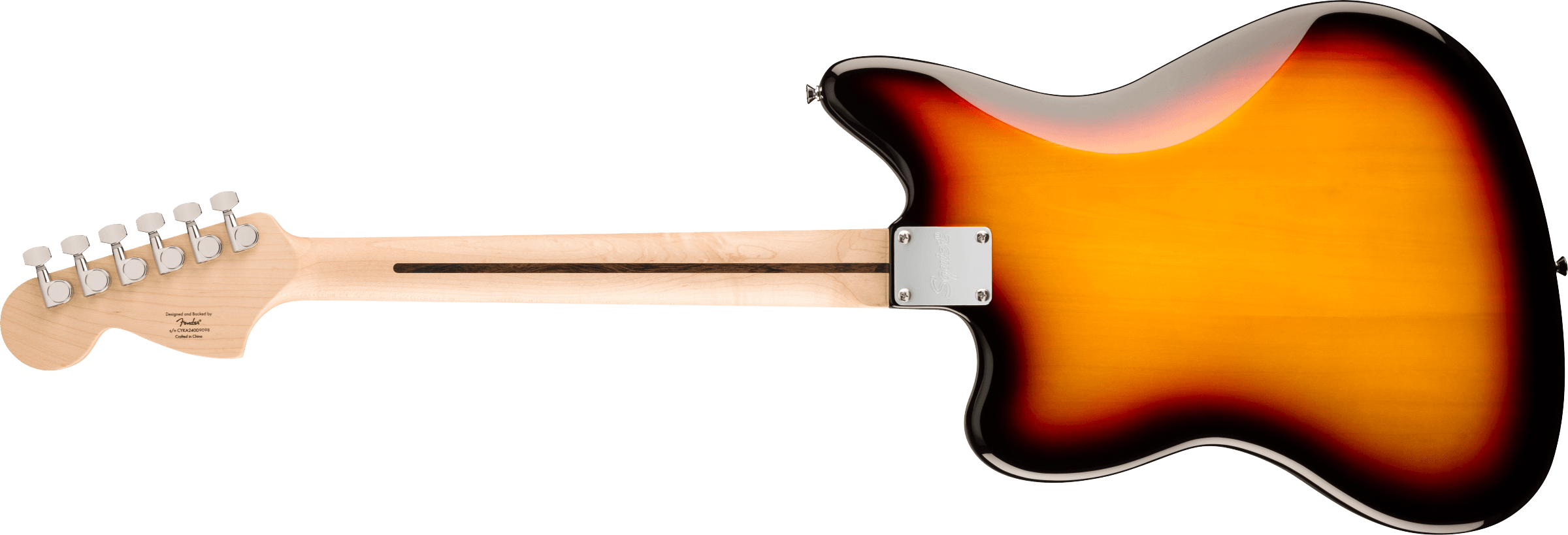 Squier Affinity Series Jaguar  (Laurel Fingerboard, Black Pickguard, 3-Color Sunburst)