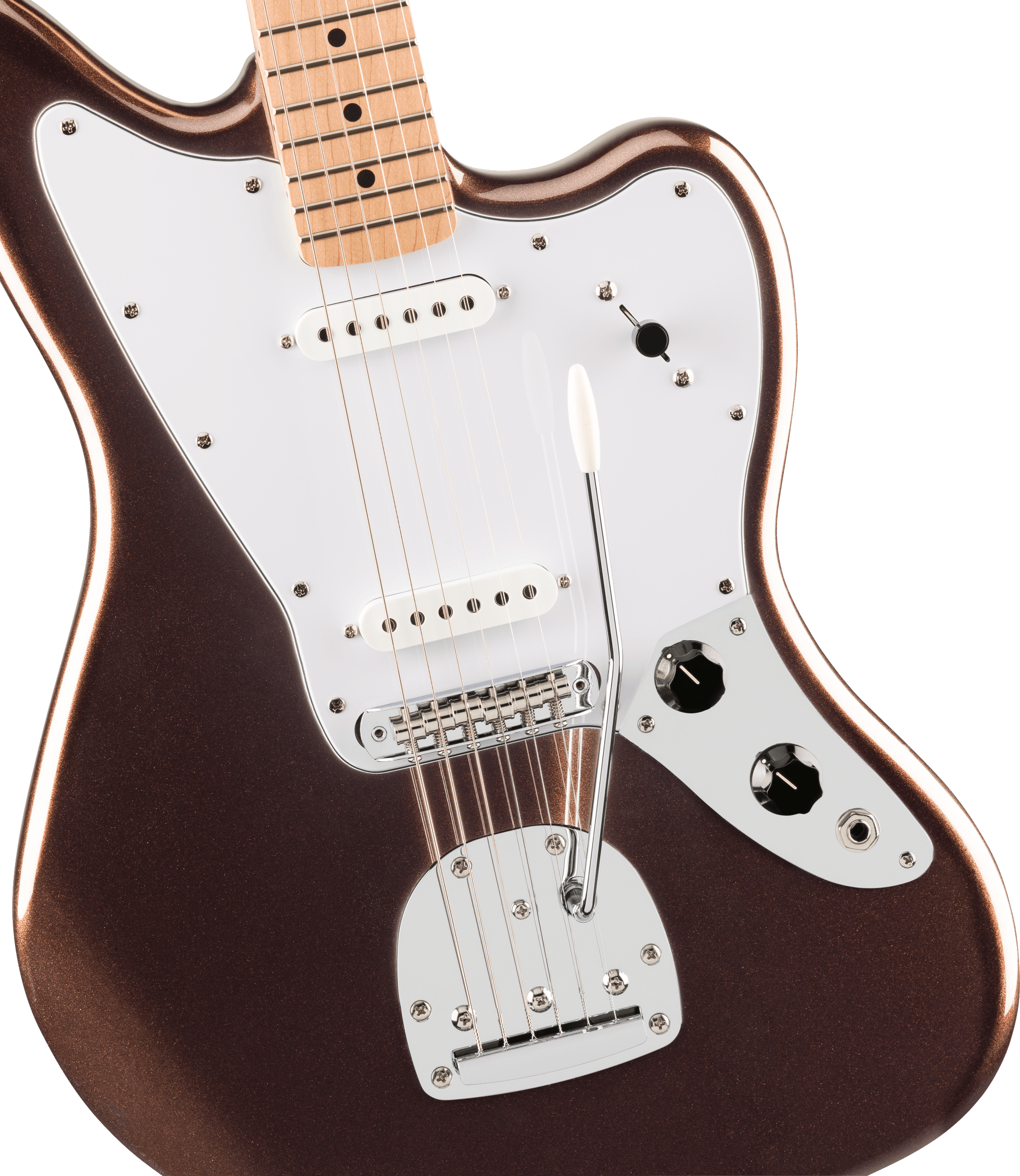 Squier Affinity Series Jaguar (Maple Fingerboard, White Pickguard, Mystic Metallic Brown)