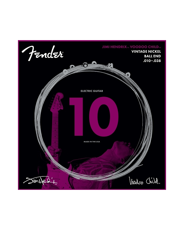Fender Hendrix "Voodoo Child" Ball End Nickel 10-38 Electric Guitar Strings