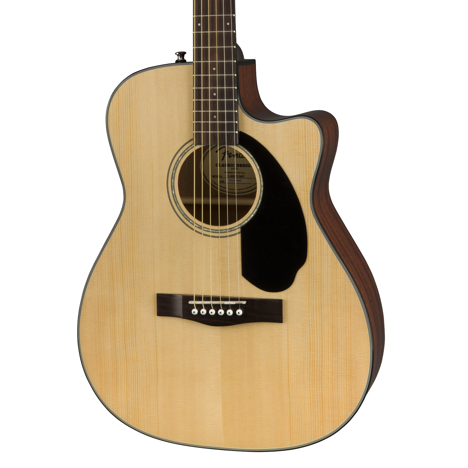 Fender CC60-SCE Concert Acoustic Guitar (Natural, Walnut Fingerboard)