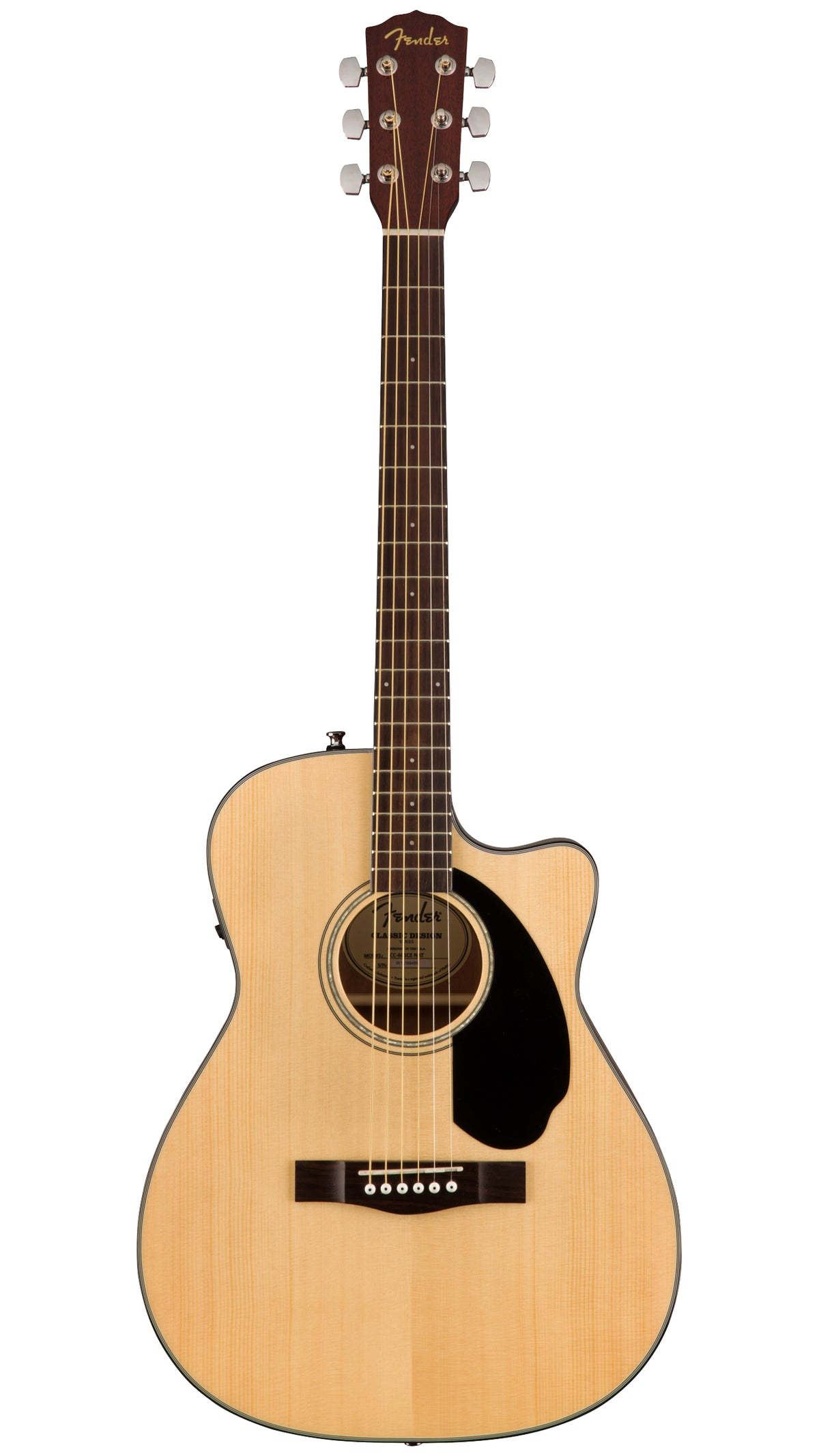Fender CC60-SCE Concert Acoustic Guitar (Natural, Walnut Fingerboard)