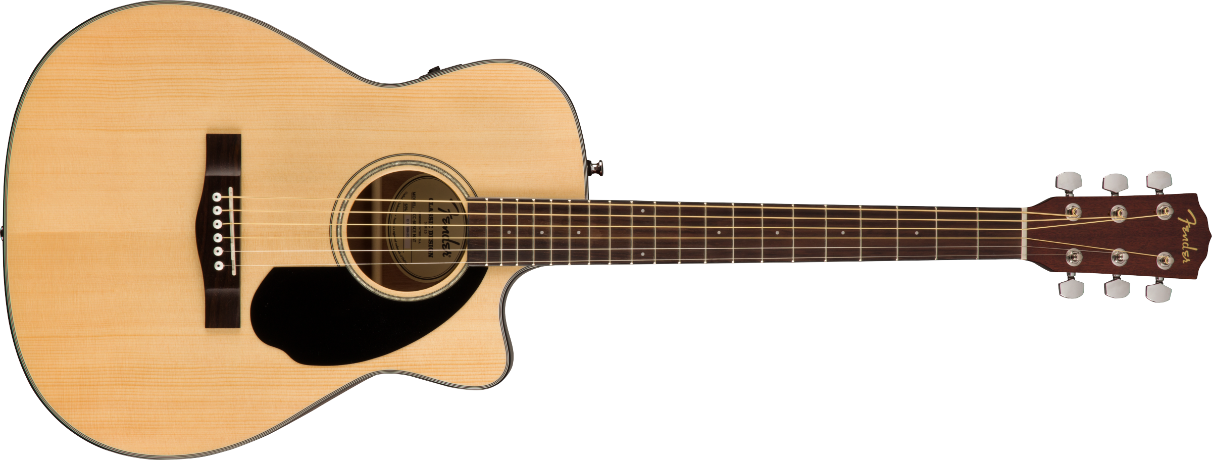 Fender CC60-SCE Concert Acoustic Guitar (Natural, Walnut Fingerboard)