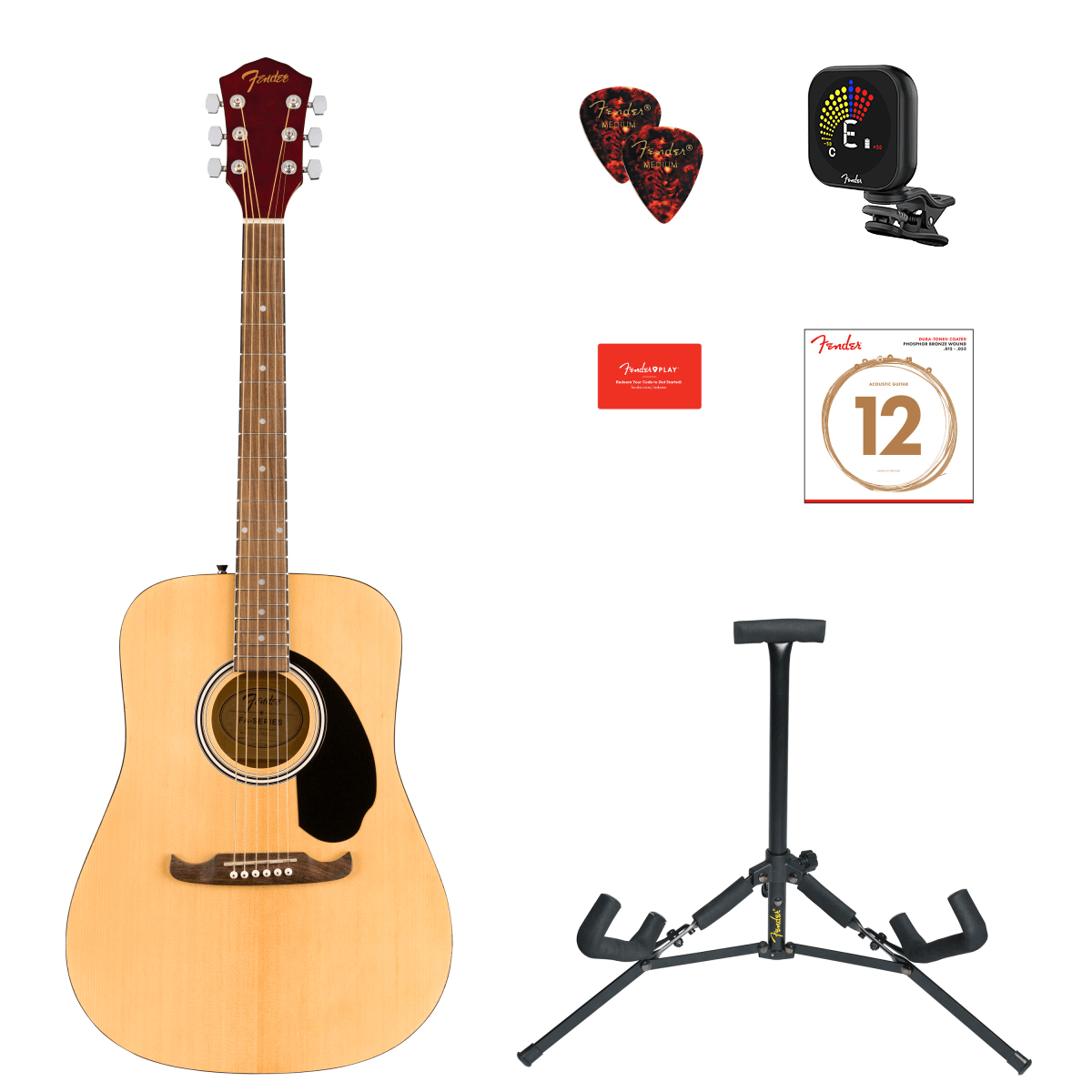 Fender FA-125 Acoustic Guitar Pack (Natural)