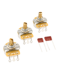 Fender Stratocaster Split Shaft Potentiometer and Capacitor Kit 3-Pack