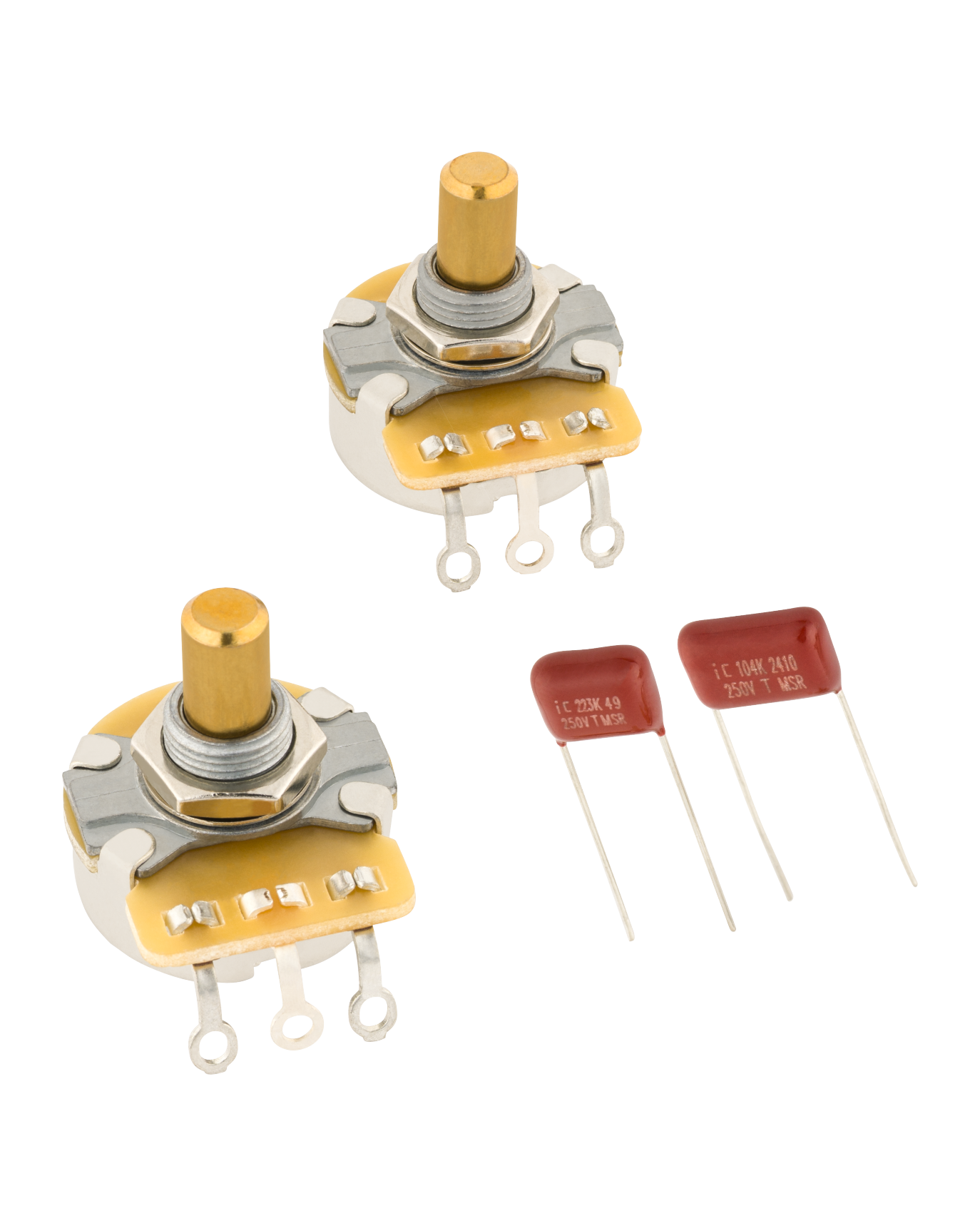 Fender Telecaster Solid Shaft Potentiometer and Capacitor Kit 2-Pack