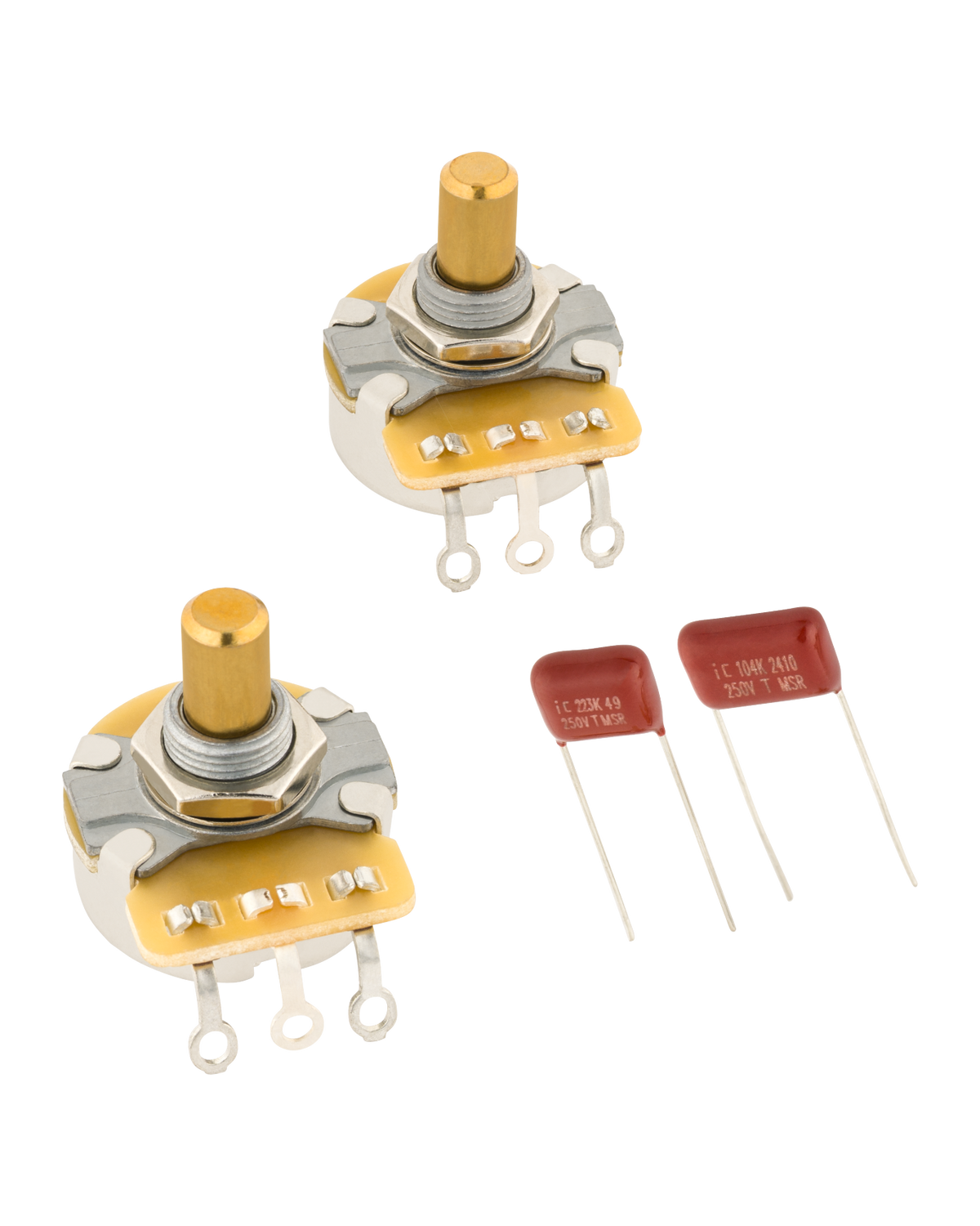 Fender Telecaster Solid Shaft Potentiometer and Capacitor Kit 2-Pack