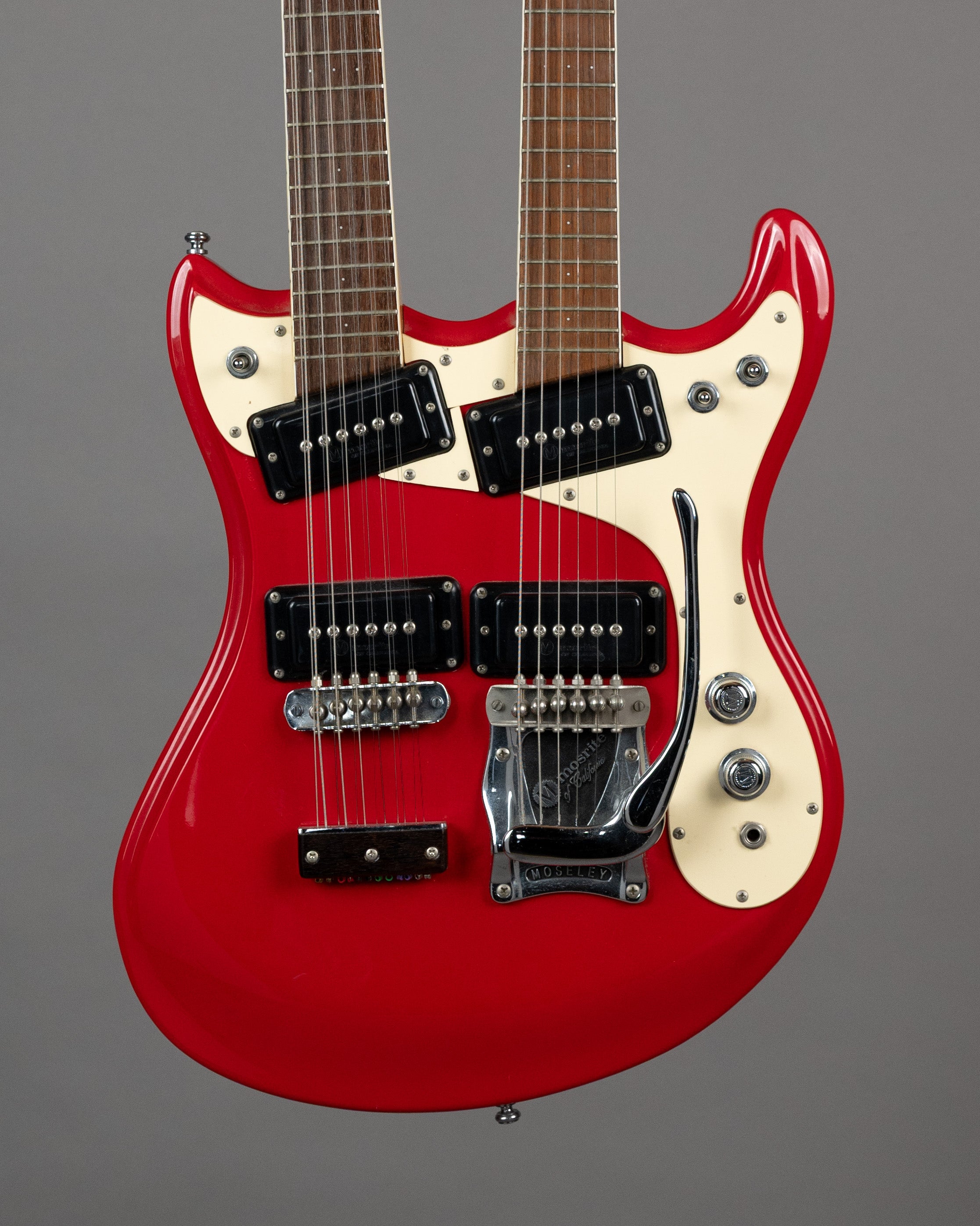 1990s Mosrite 12/6 Double Neck (Japan, Red, OHSC)