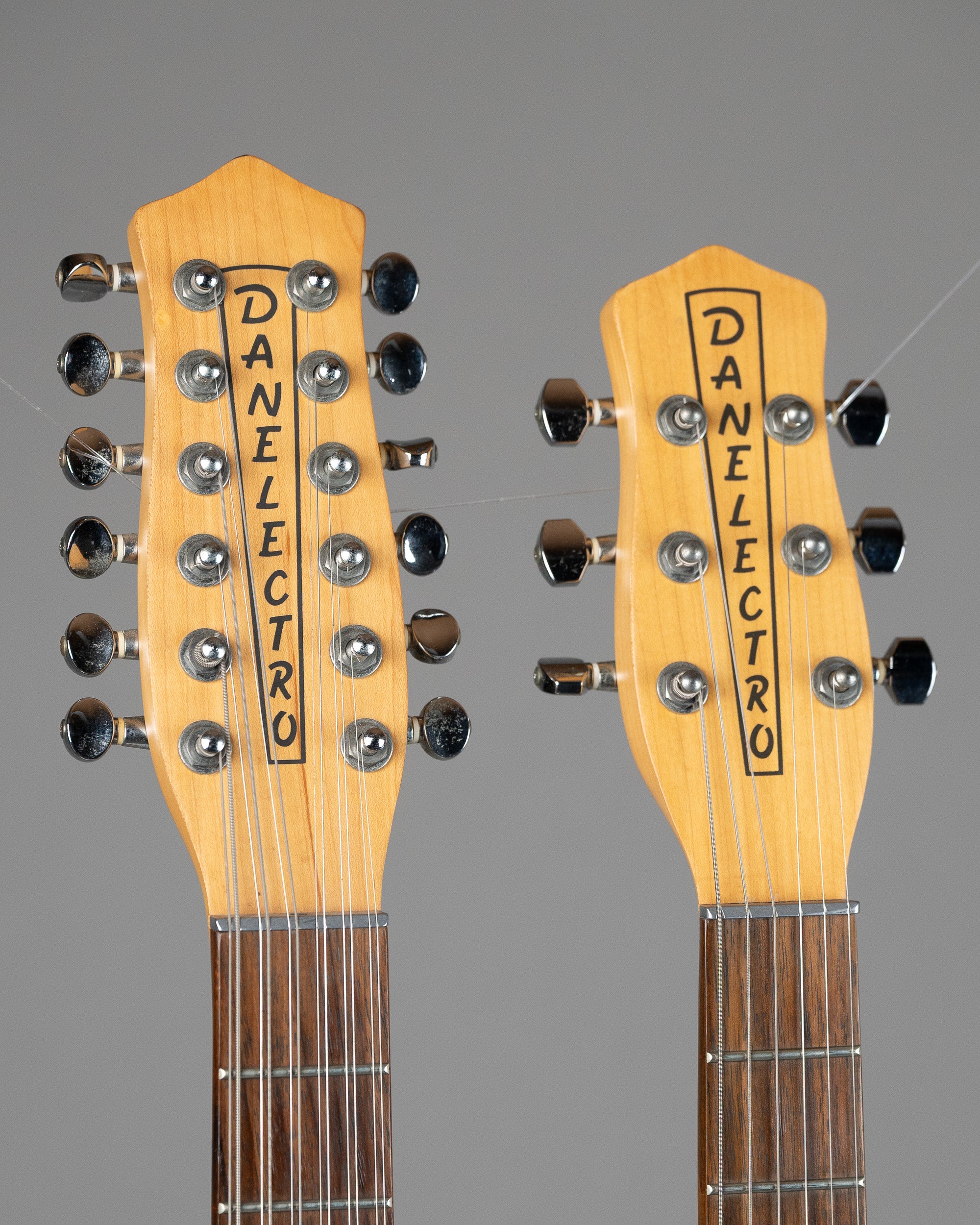 c1990s Danelectro 6/12 Double Neck (Korea, Greyburst, OGB)