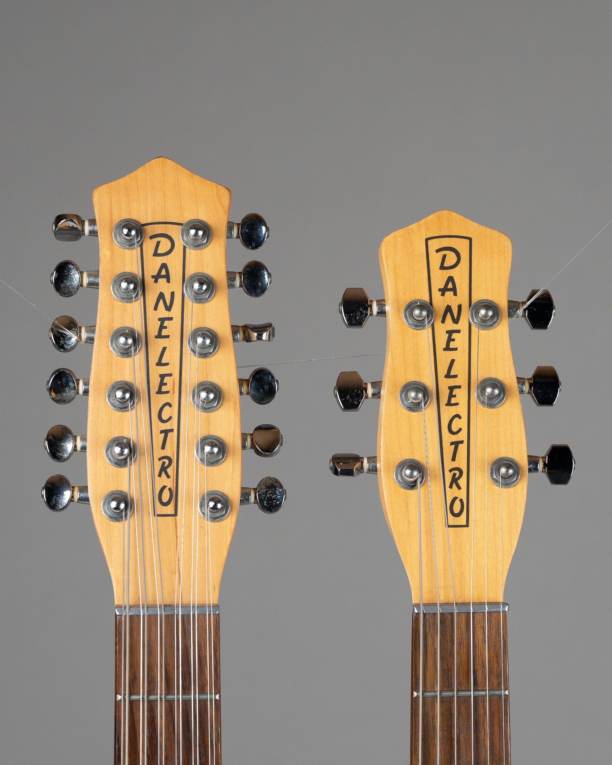 c1990s Danelectro 6/12 Double Neck (Korea, Greyburst, OGB)