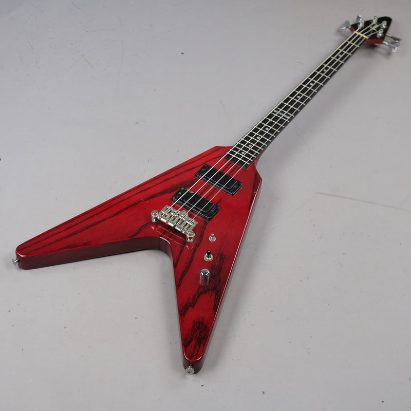 2002 Greco GVB-90 Flying V Bass (Japan, Transparent Cherry, Gig Bag)