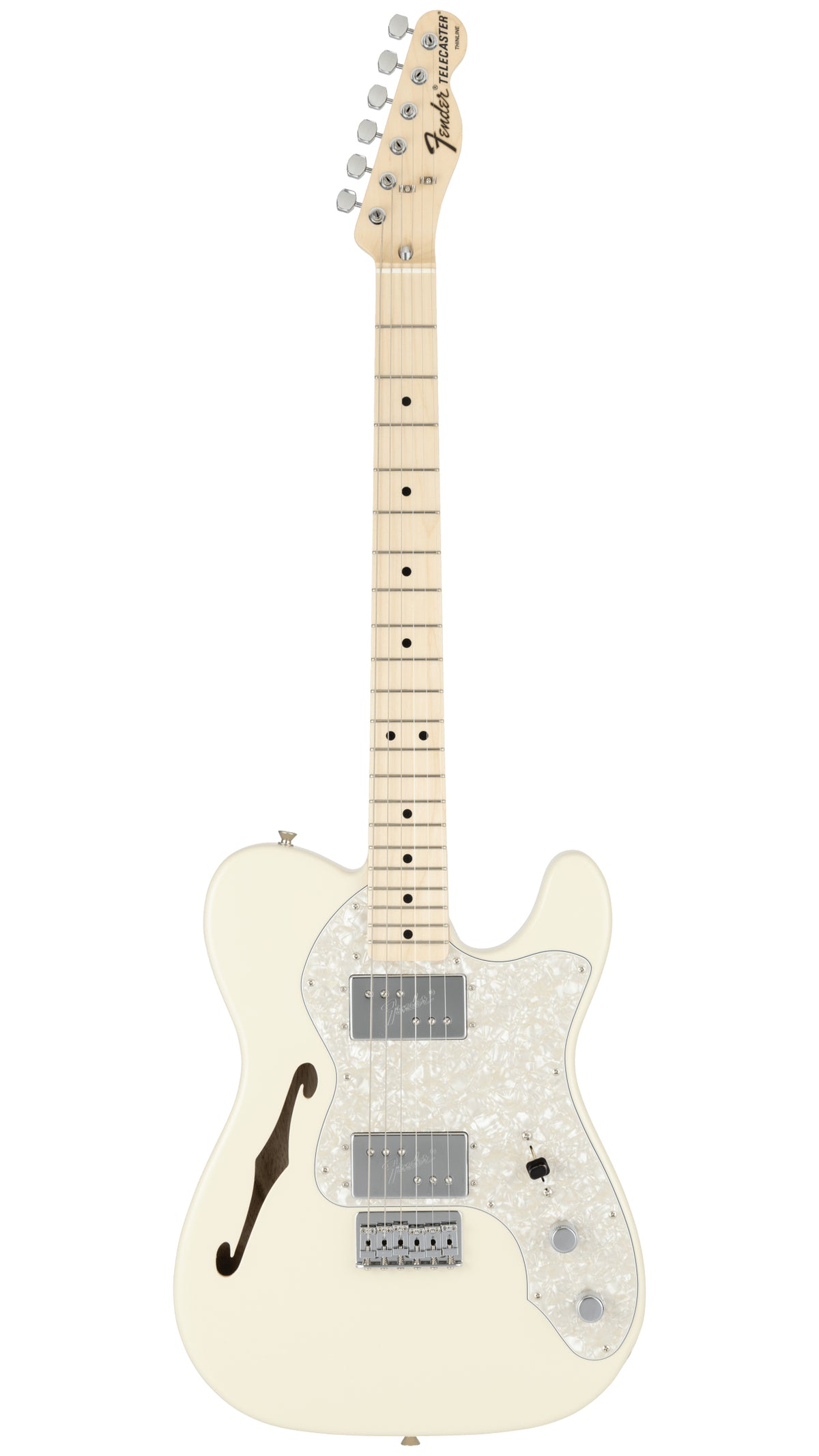Fender Made in Japan Traditional 70s Telecaster Thinline (Maple Fingerboard, Olympic White)