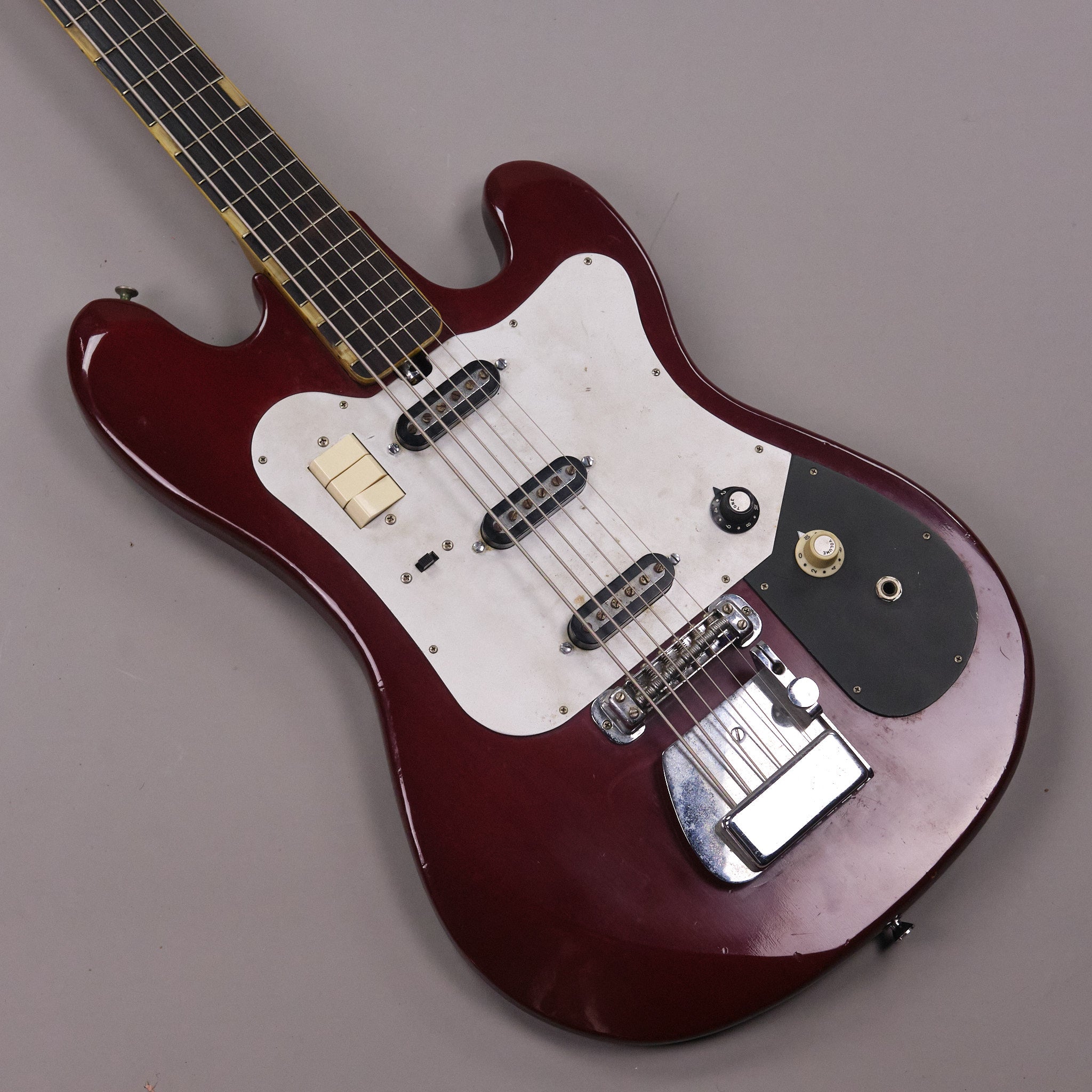 c1960s Teisco YB-6 Bass VI (Japan, Red)