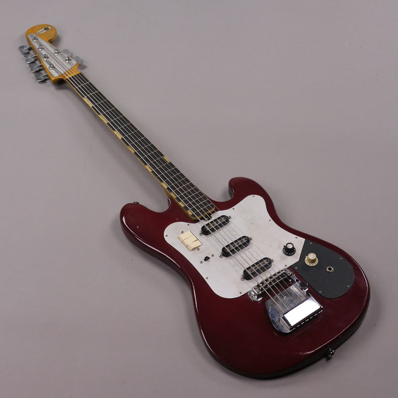 c1960s Teisco YB-6 Bass VI (Japan, Red)