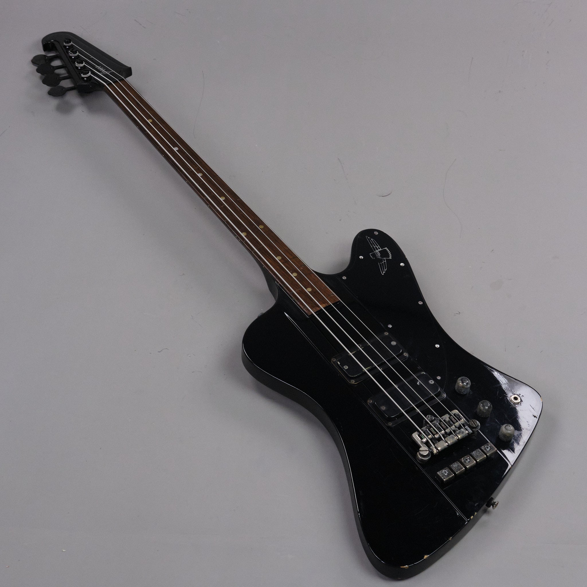 1989 Greco Thunderbird Bass Fretless Conversion (Japan, Black)