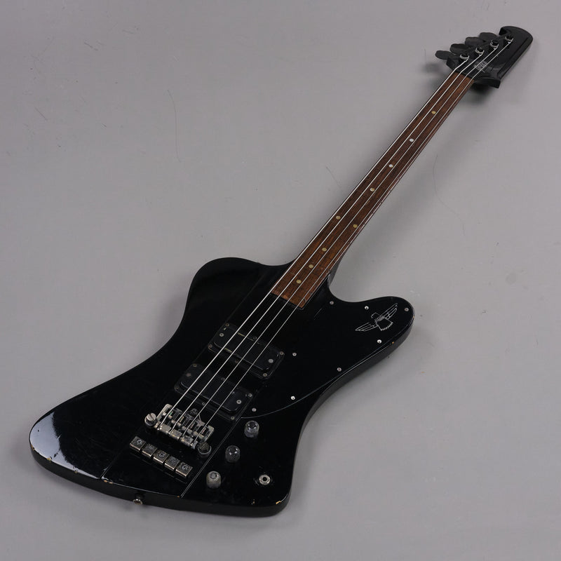 1989 Greco Thunderbird Bass Fretless Conversion (Japan, Black)