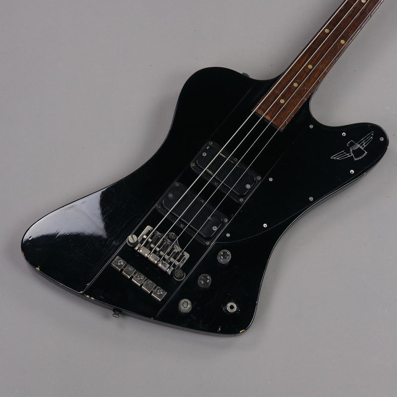 1989 Greco Thunderbird Bass Fretless Conversion (Japan, Black)