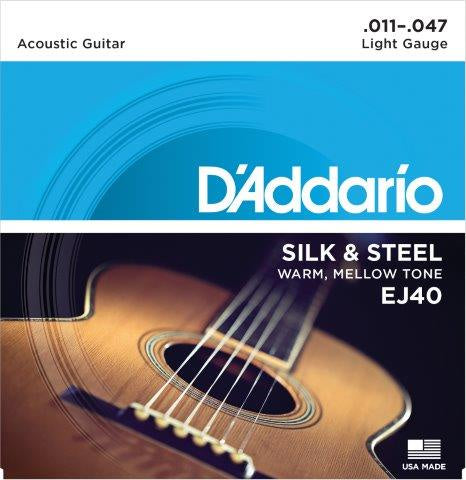 D'Addario EJ40 Silk & Steel Folk Guitar Strings 11-47