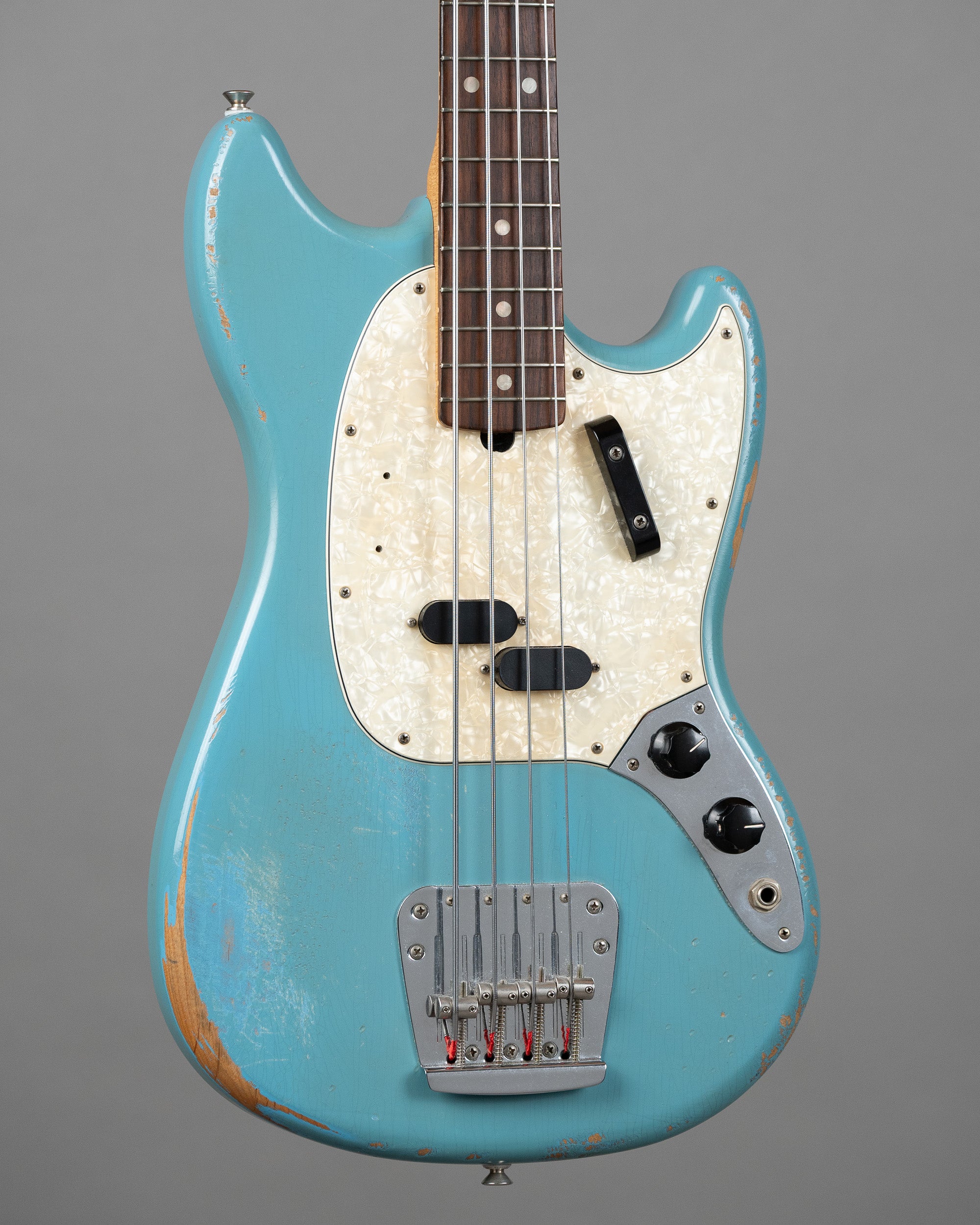 2018 Fender JMJ Road Worn Mustang Bass (Mexico, Faded Daphne Blue, Gig Bag)
