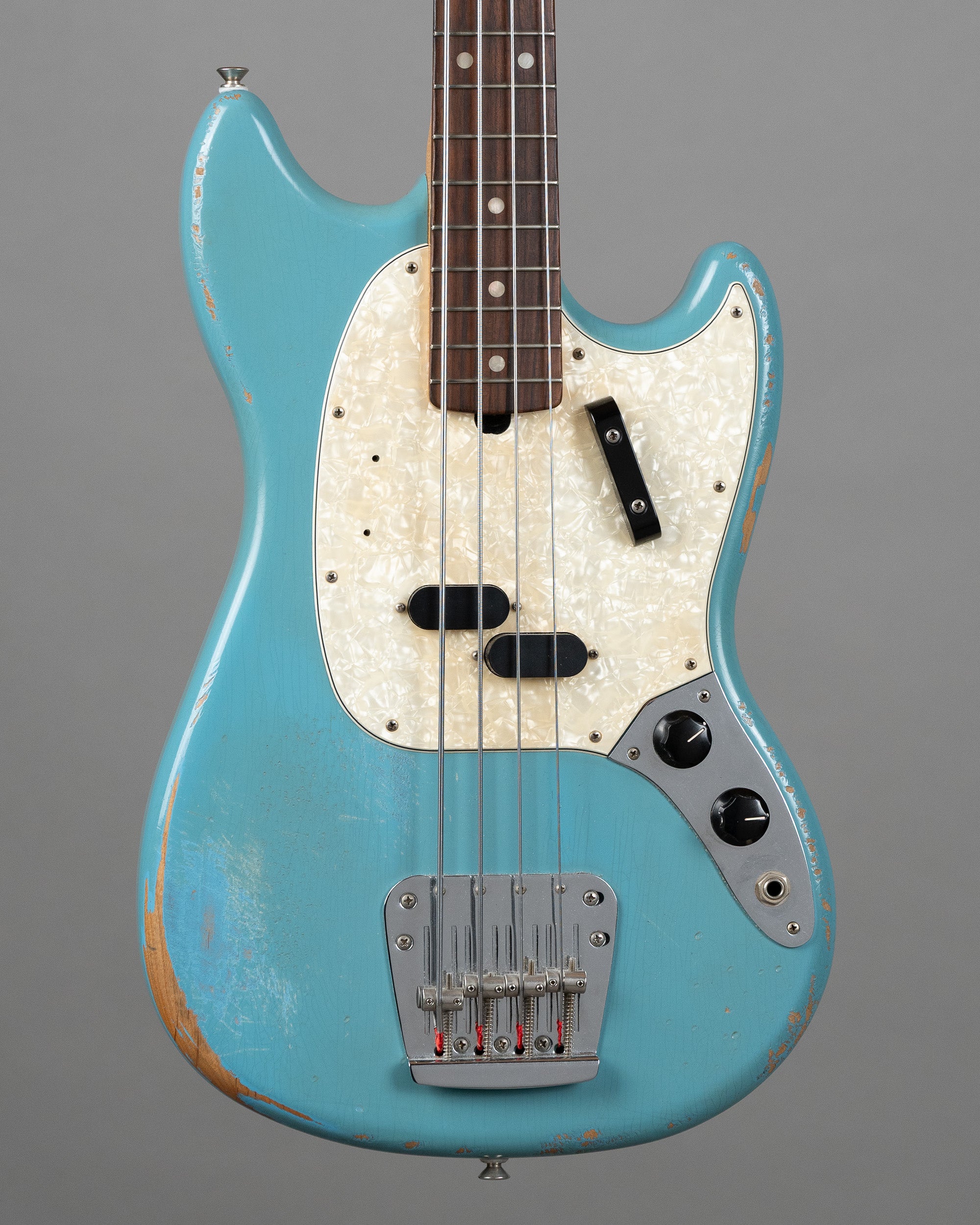 2018 Fender JMJ Road Worn Mustang Bass (Mexico, Faded Daphne Blue, Gig Bag)