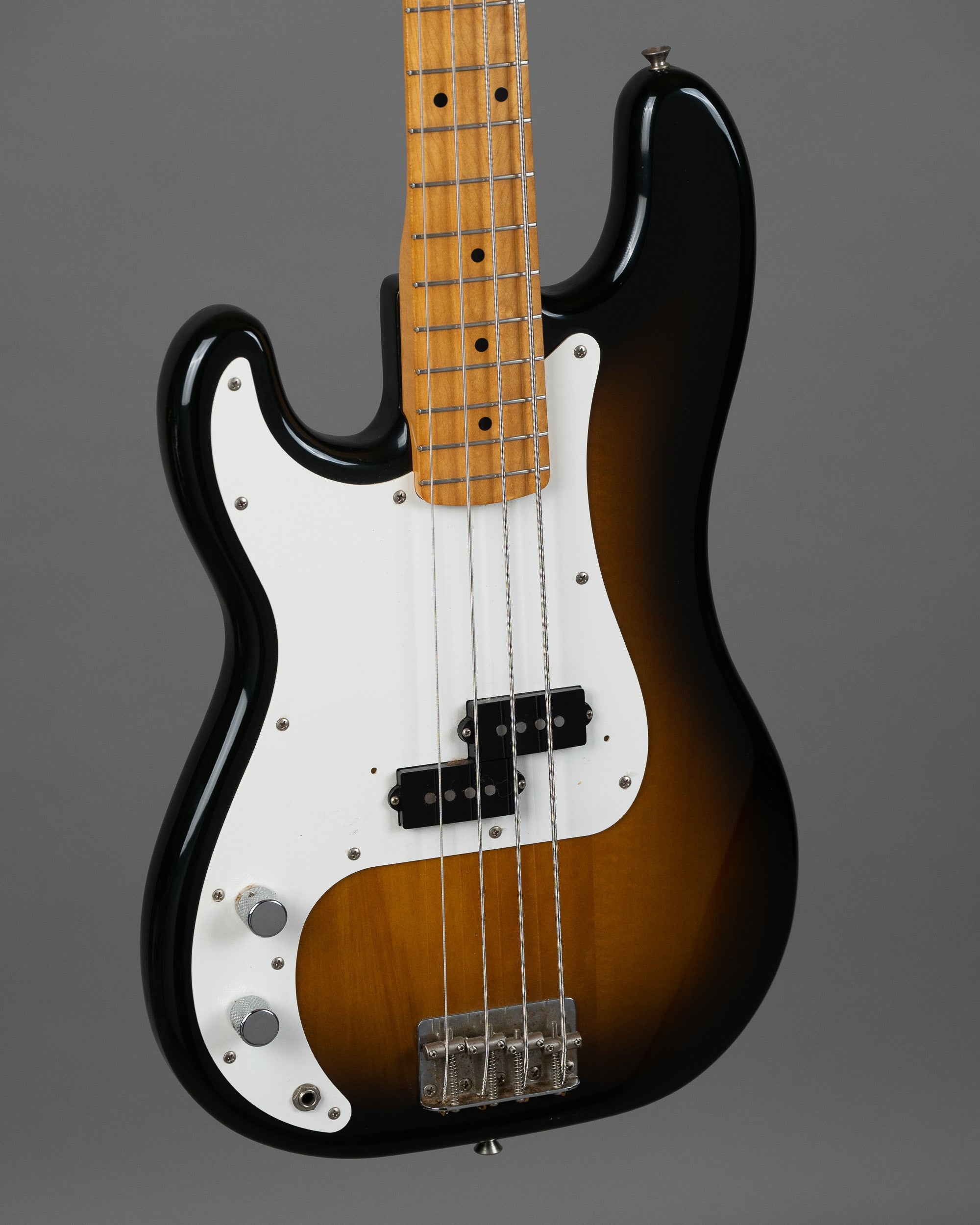 c1988 Fender 57RI Precision Bass Left Handed (Japan, Sunburst)