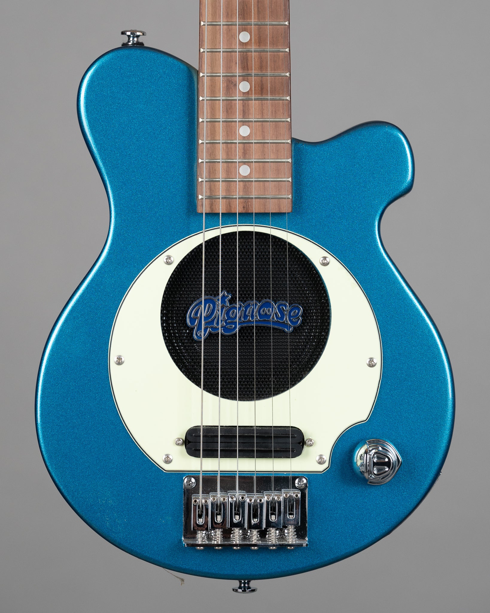 c2020s Pignose PGG-200 MBL Travel Guitar (China, Metallic Blue, OGB)